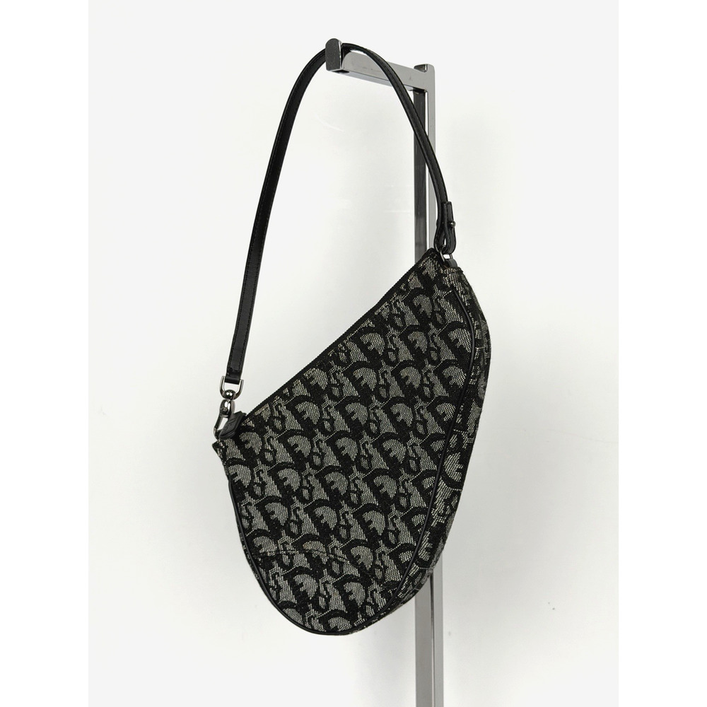 Christian Dior Vintage Monogram Saddle Pochette Bag in Oblique Canvas 2002 S13